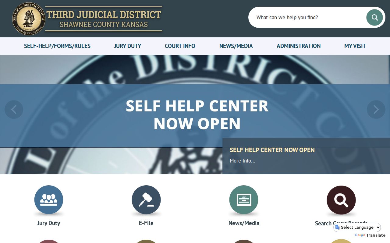 Shawnee County court docket Third Judicial District home page