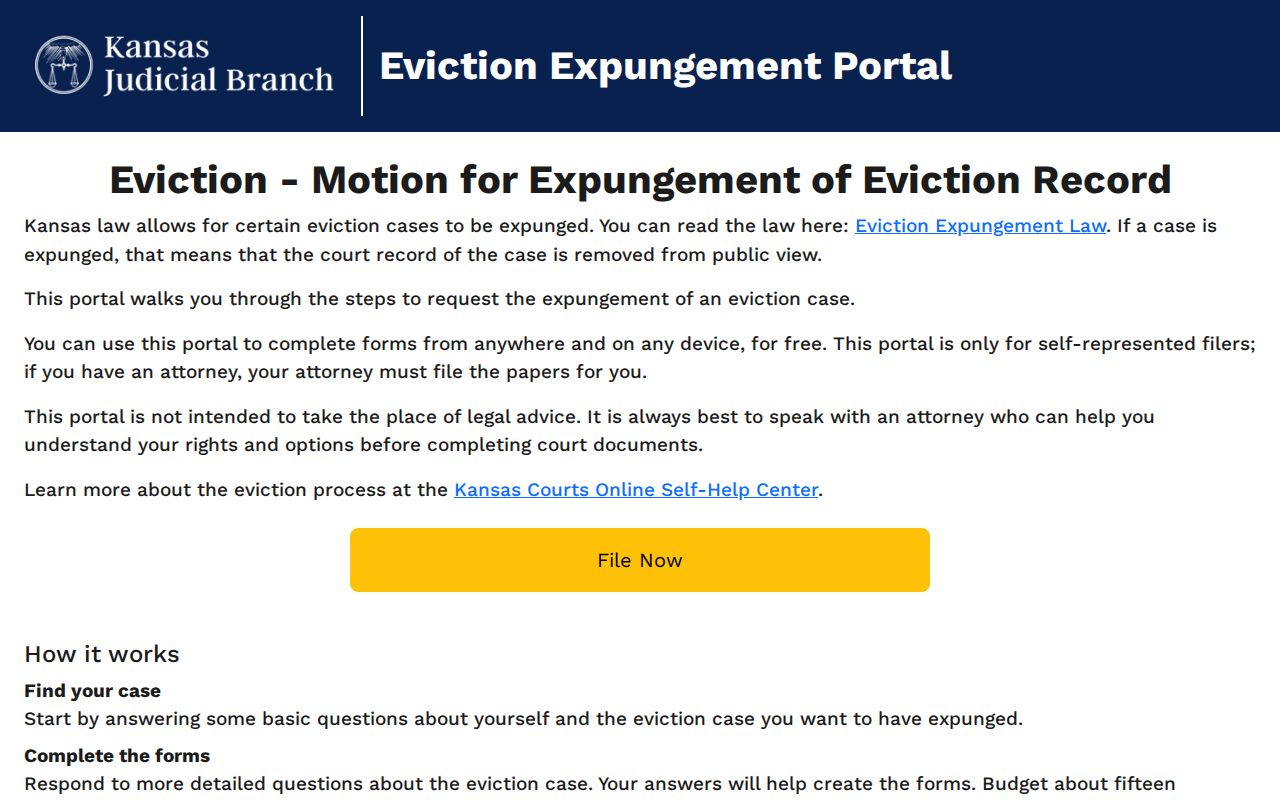 Shawnee County case lookup expungement portal