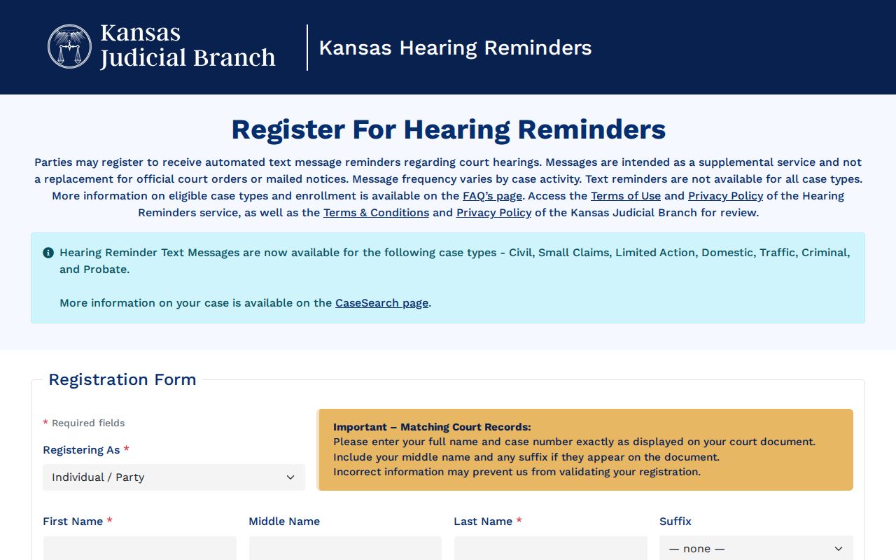 Shawnee County court date hearing reminder