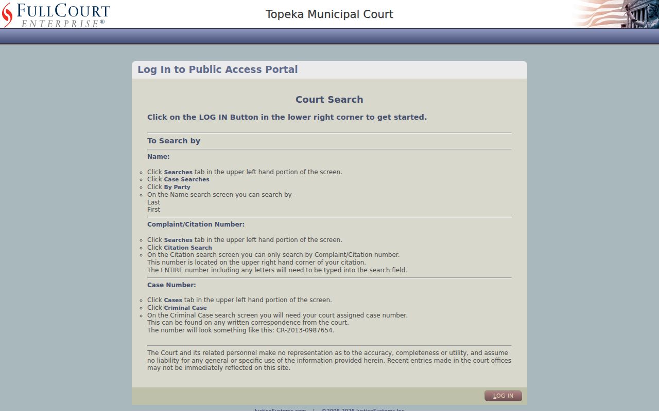 Topeka court docket municipal case lookup